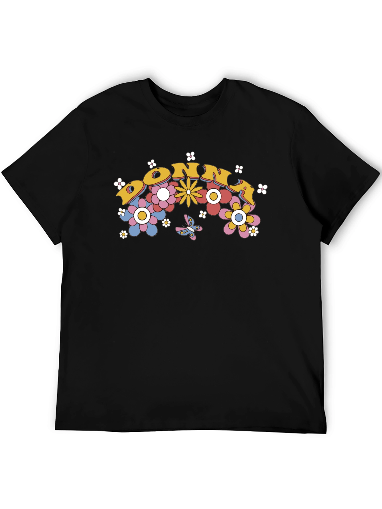 Retro Floral DONNA T-Shirt - Black