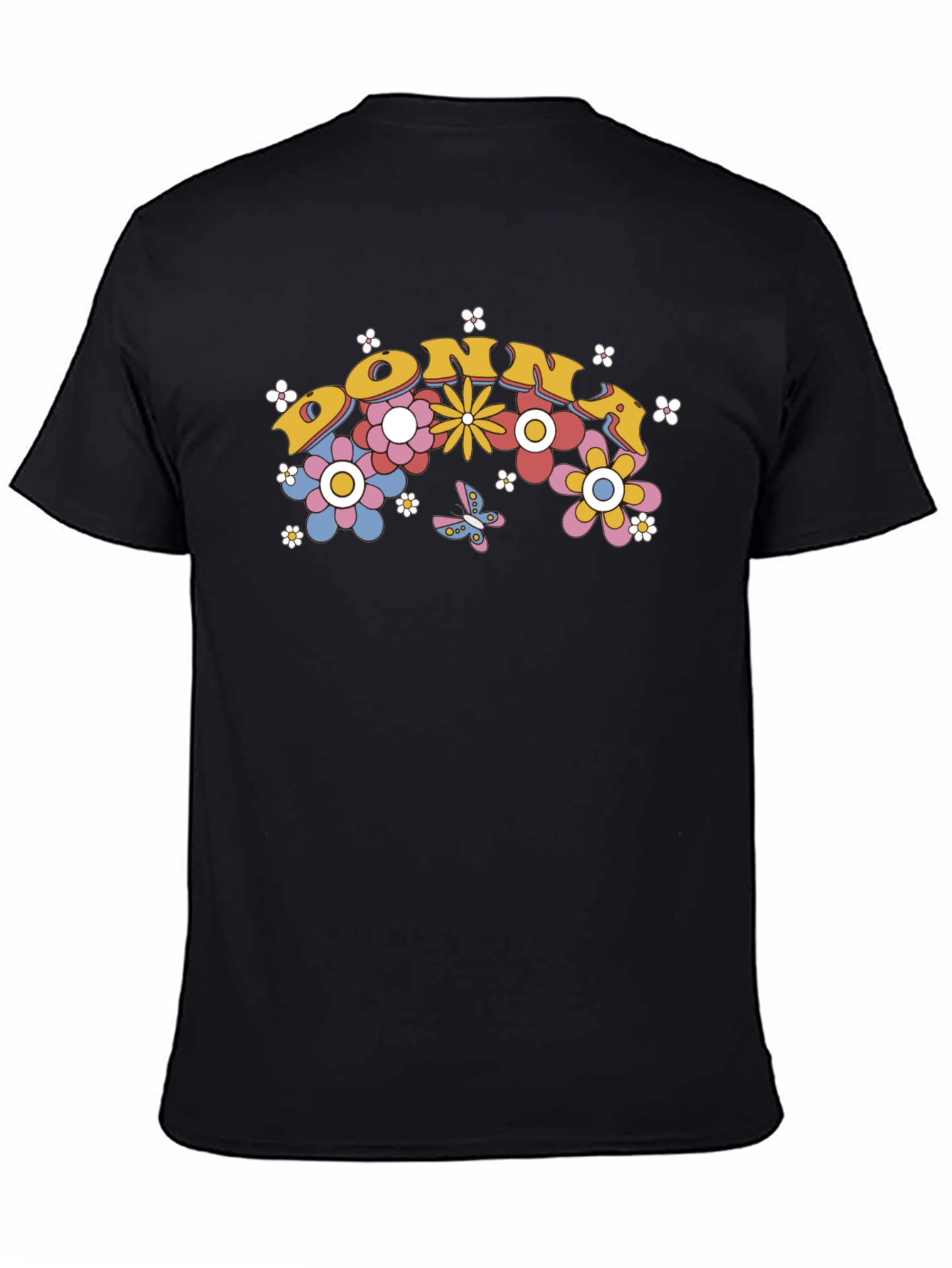 Retro Floral DONNA T-Shirt - Black