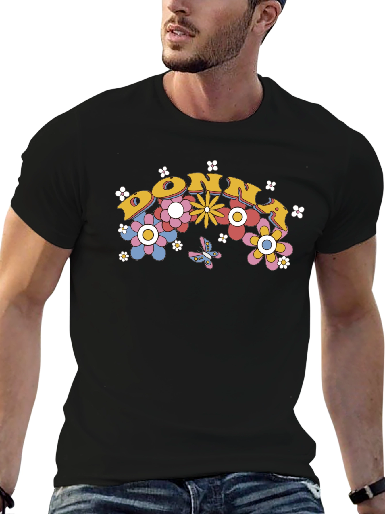 Retro Floral DONNA T-Shirt - Black