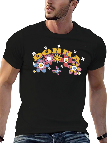 Retro Floral DONNA T-Shirt - Black