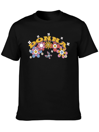 Retro Floral DONNA T-Shirt - Black