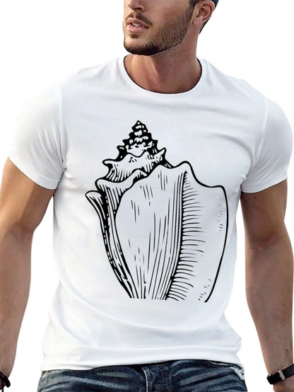 Seashell Graphic T-Shirt - Black Cotton Tee