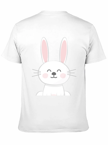 Cute Easter Bunny Graphic Tee - Black Cotton Blend