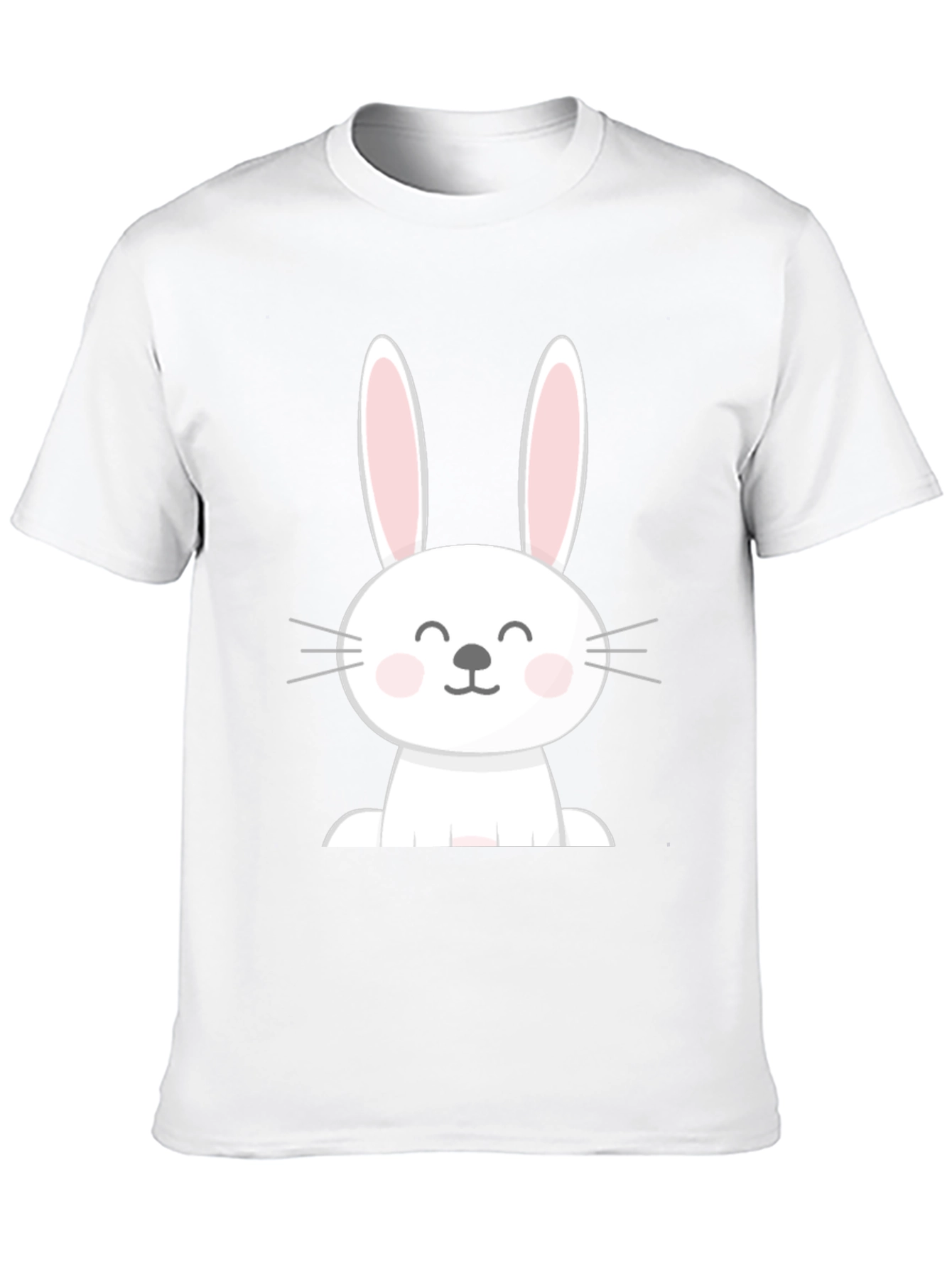 Cute Easter Bunny Graphic Tee - Black Cotton Blend