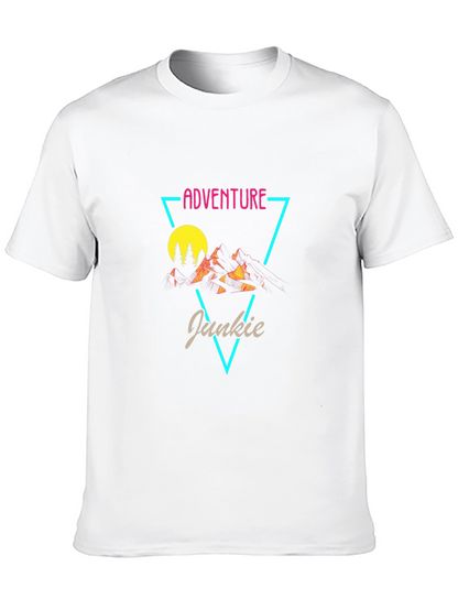 Adventure Junkie Graphic Tee - Black Cotton T-Shirt