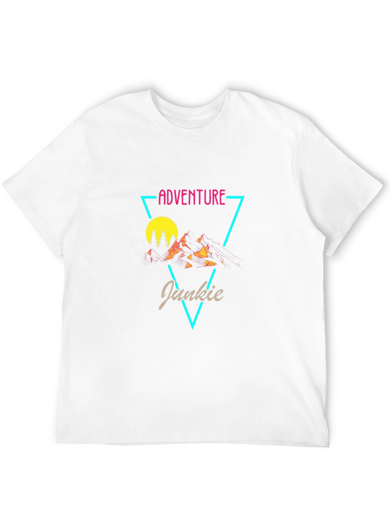 Adventure Junkie Graphic Tee - Black Cotton T-Shirt