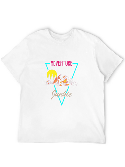 Adventure Junkie Graphic Tee - Black Cotton T-Shirt
