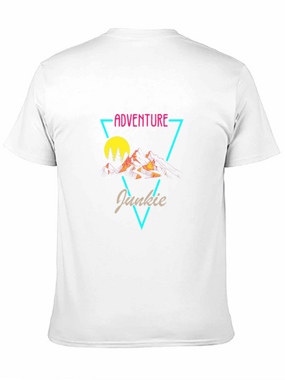 Adventure Junkie Graphic Tee - Black Cotton T-Shirt