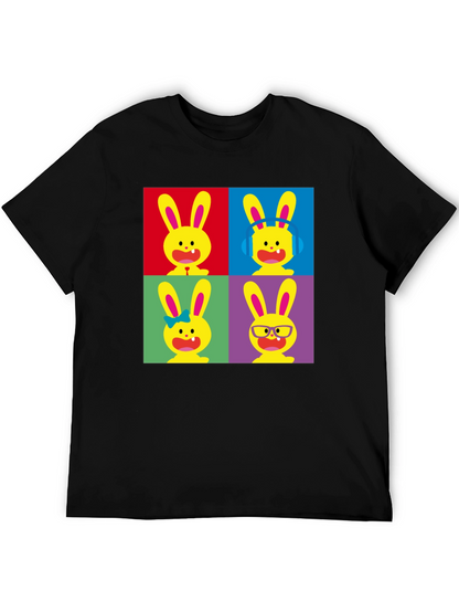 Pop Art Bunny Black T-Shirt