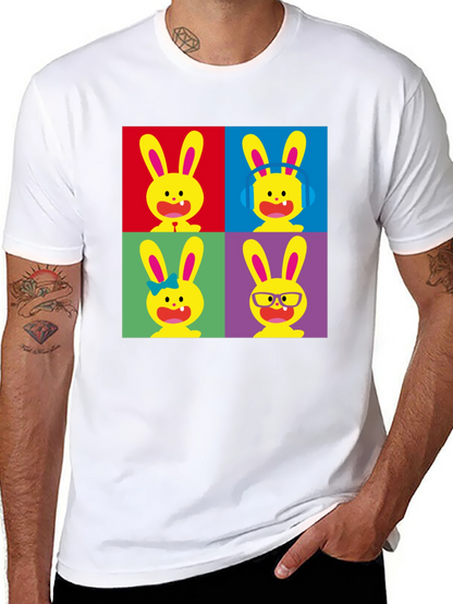 Pop Art Bunny Black T-Shirt
