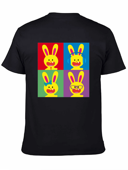 Pop Art Bunny Black T-Shirt