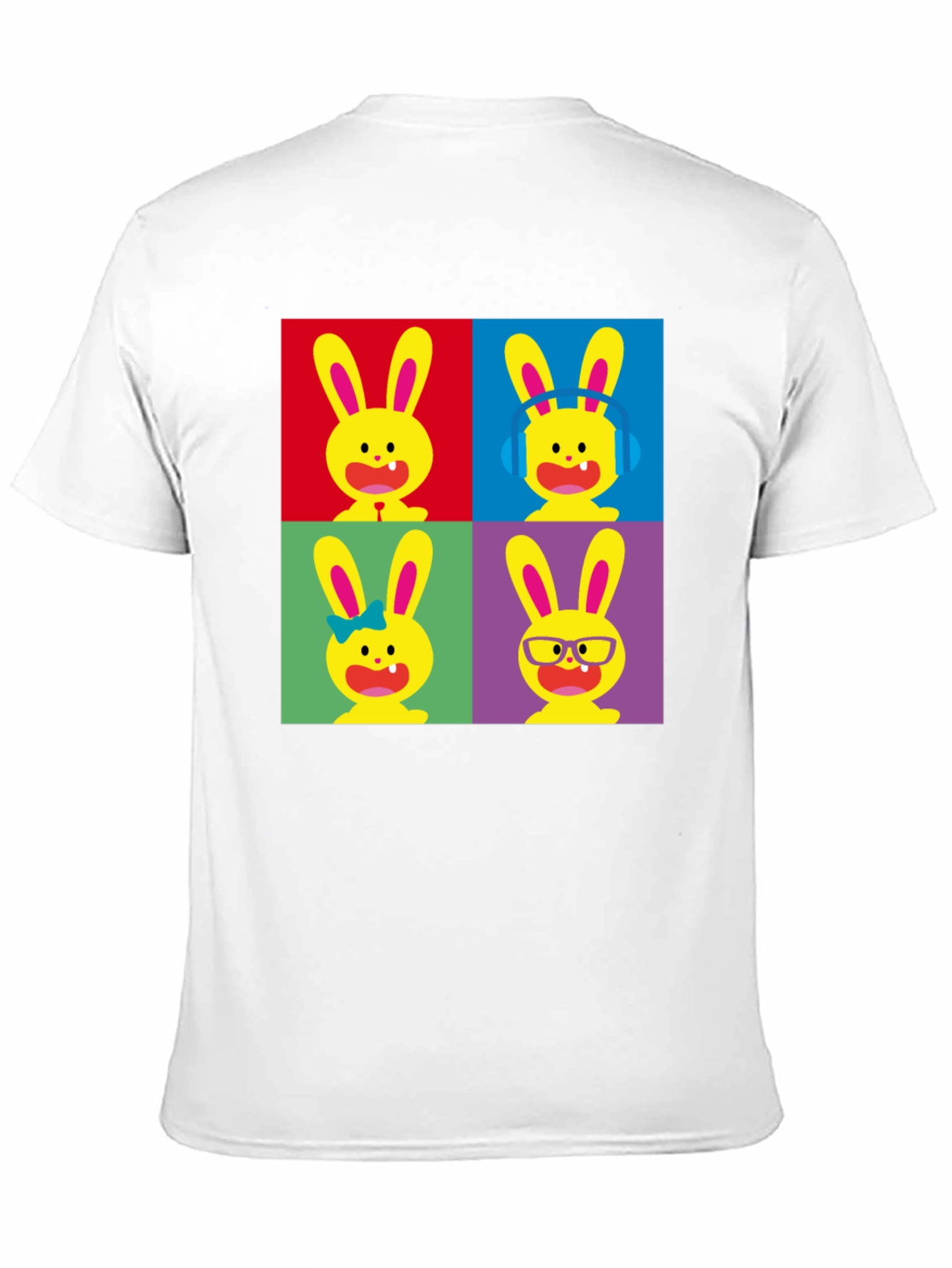 Pop Art Bunny Black T-Shirt