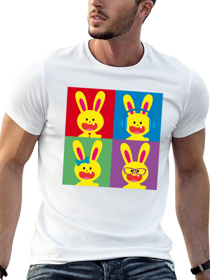 Pop Art Bunny Black T-Shirt
