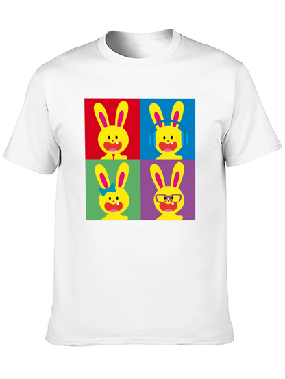 Pop Art Bunny Black T-Shirt