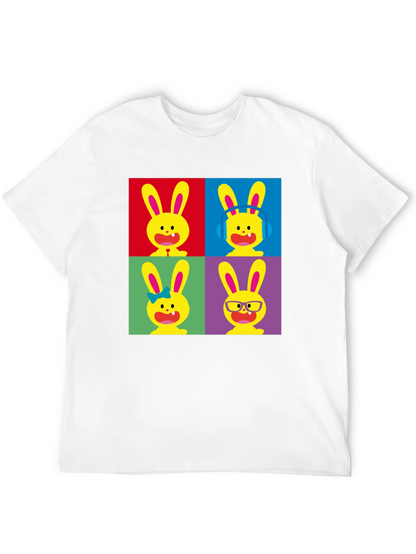 Pop Art Bunny Black T-Shirt