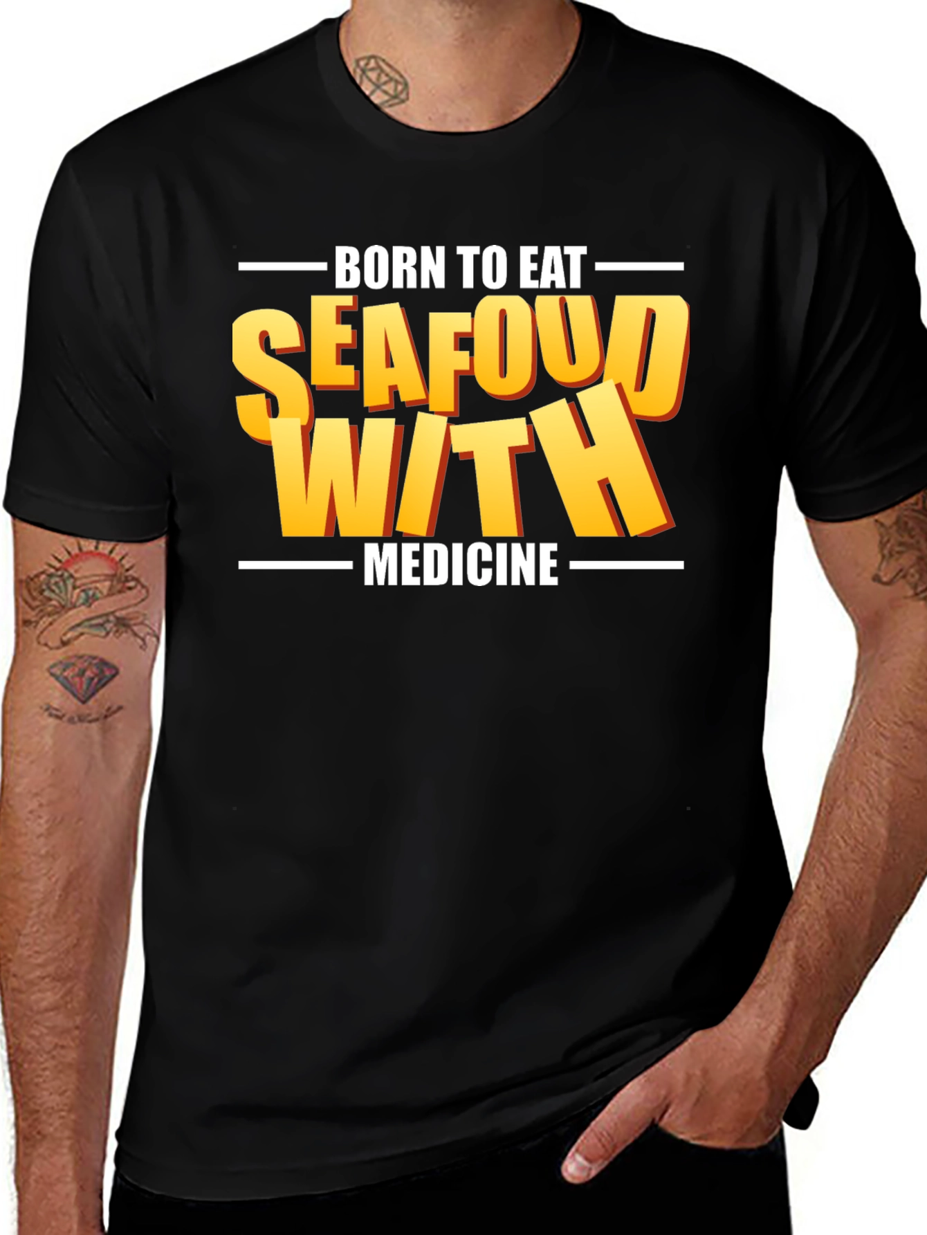 Born To Eat Seafood With Medicine Graphic Tee
