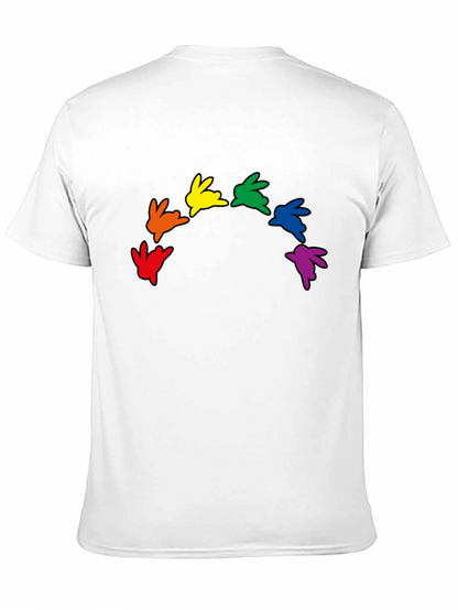 Rainbow Bunny Graphic Black T-Shirt