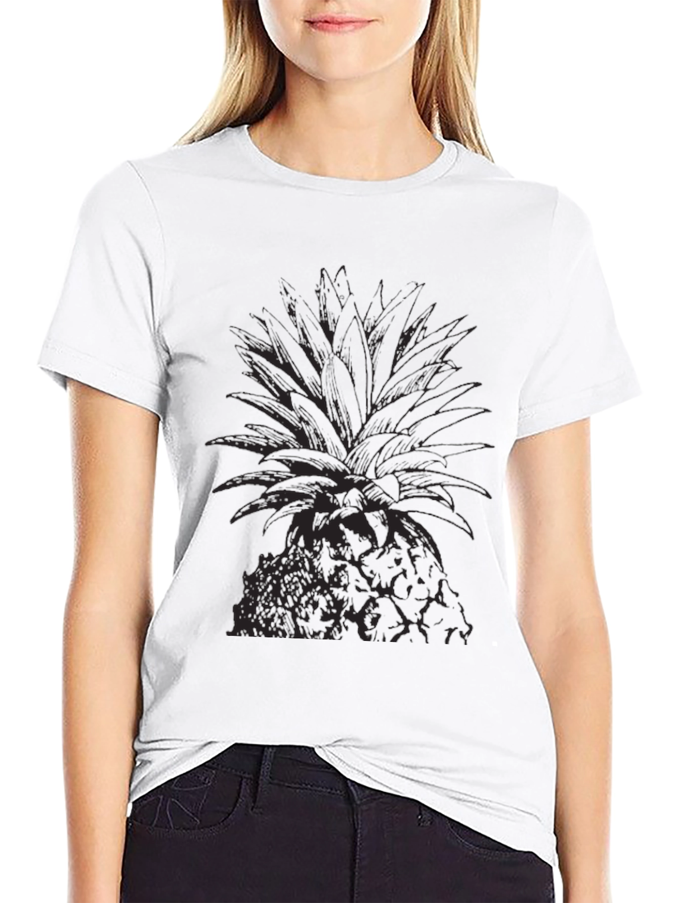 Mens Black Pineapple Graphic Tee