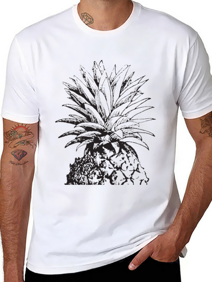 Mens Black Pineapple Graphic Tee