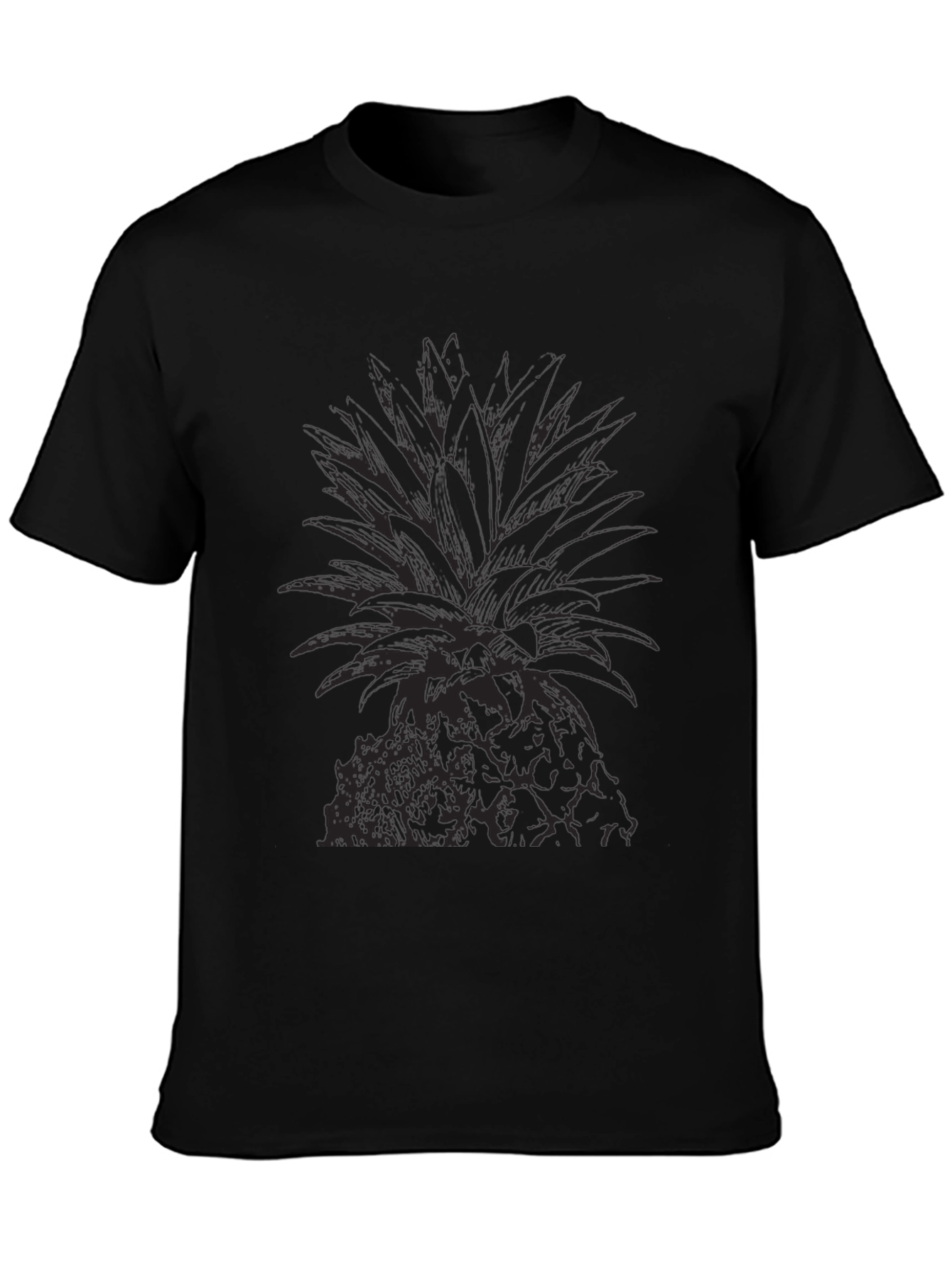 Mens Black Pineapple Graphic Tee