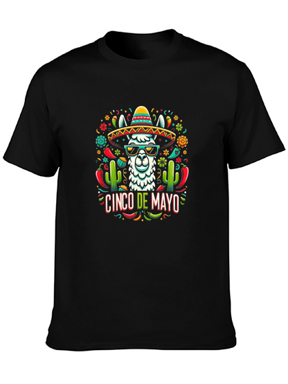 Cinco de Mayo Llama Graphic Tee - Black