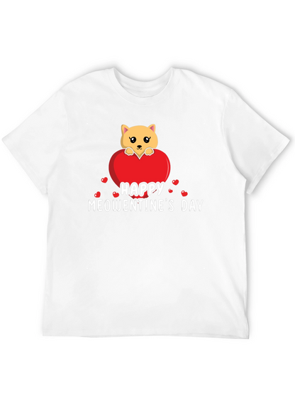 Happy Meowentines Day Black T-Shirt