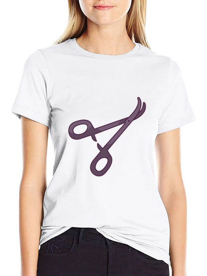 Stylish Black T-Shirt with Purple Scissors Design