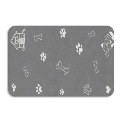 Dog Paw Bone Sketch£üCute Dog Paw & Bone Sketch Diatomite Mat, Pet Family Absorbent Non?Slip Entry Bathroom Floor Rug