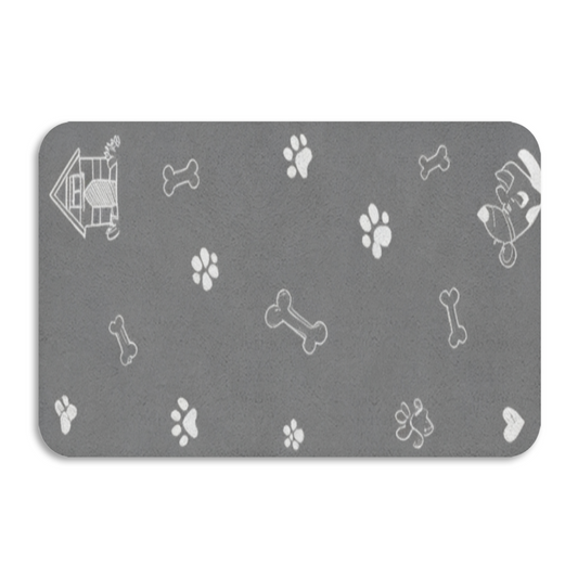 Dog Paw Bone Sketch£üCute Dog Paw & Bone Sketch Diatomite Mat, Pet Family Absorbent Non?Slip Entry Bathroom Floor Rug