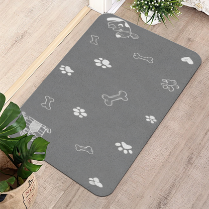 Dog Paw Bone Sketch£üCute Dog Paw & Bone Sketch Diatomite Mat, Pet Family Absorbent Non?Slip Entry Bathroom Floor Rug