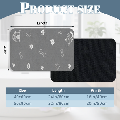 Dog Paw Bone Sketch£üCute Dog Paw & Bone Sketch Diatomite Mat, Pet Family Absorbent Non?Slip Entry Bathroom Floor Rug