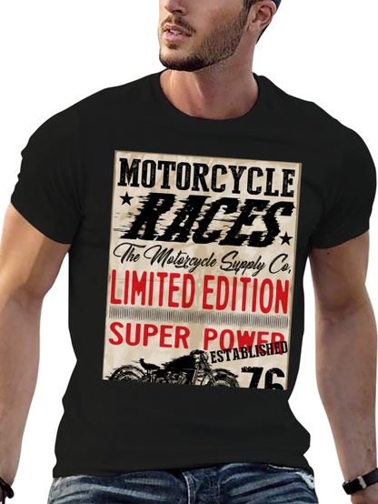Motorcycle Races Limited Edition Black T-Shirt