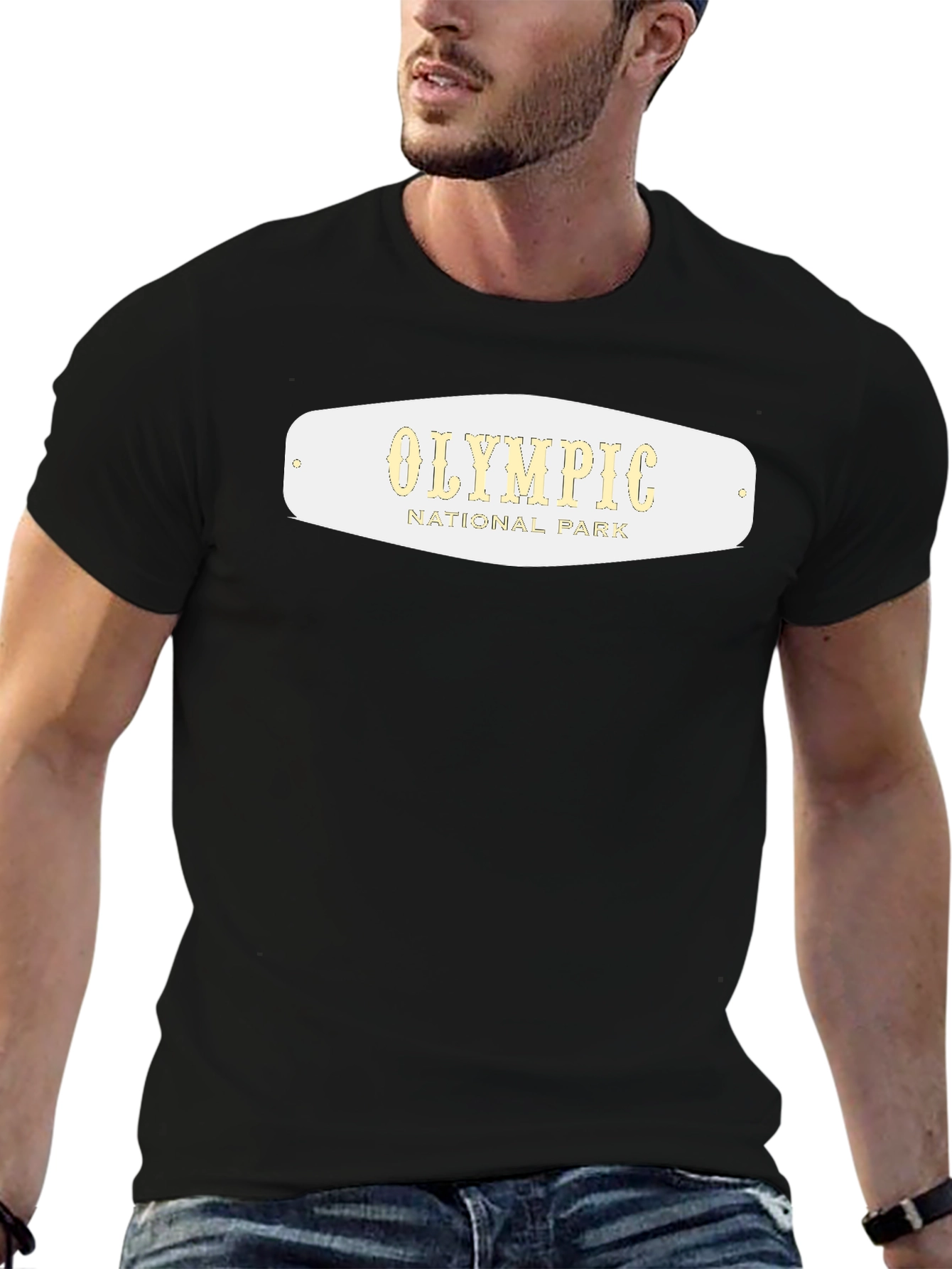 Olympic National Park Graphic Tee - Black Cotton T-Shirt