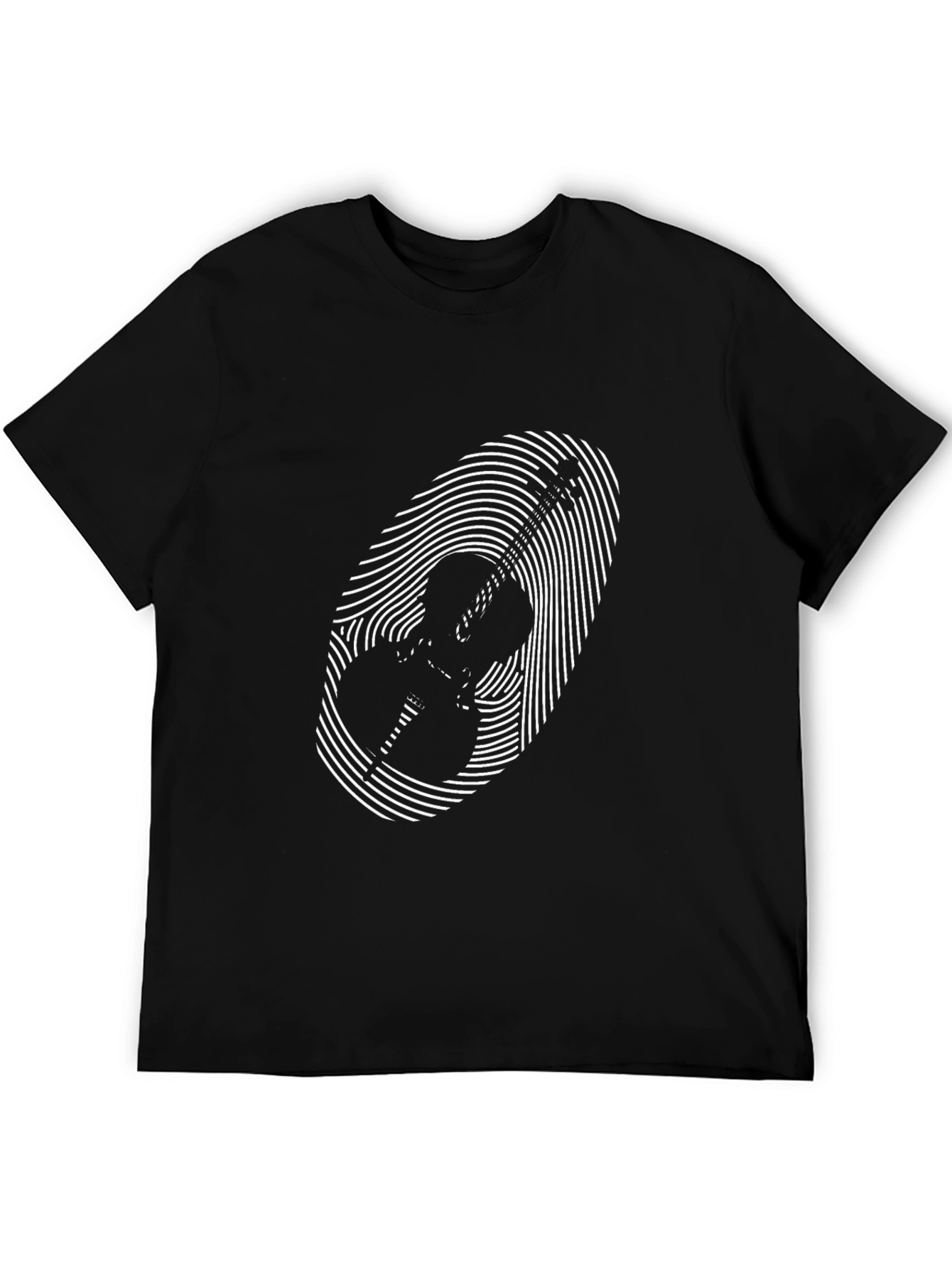 Musical Fingerprint Graphic Tee - Black