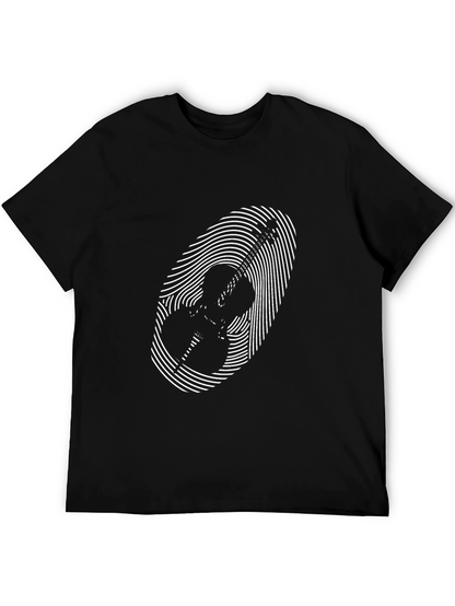 Musical Fingerprint Graphic Tee - Black
