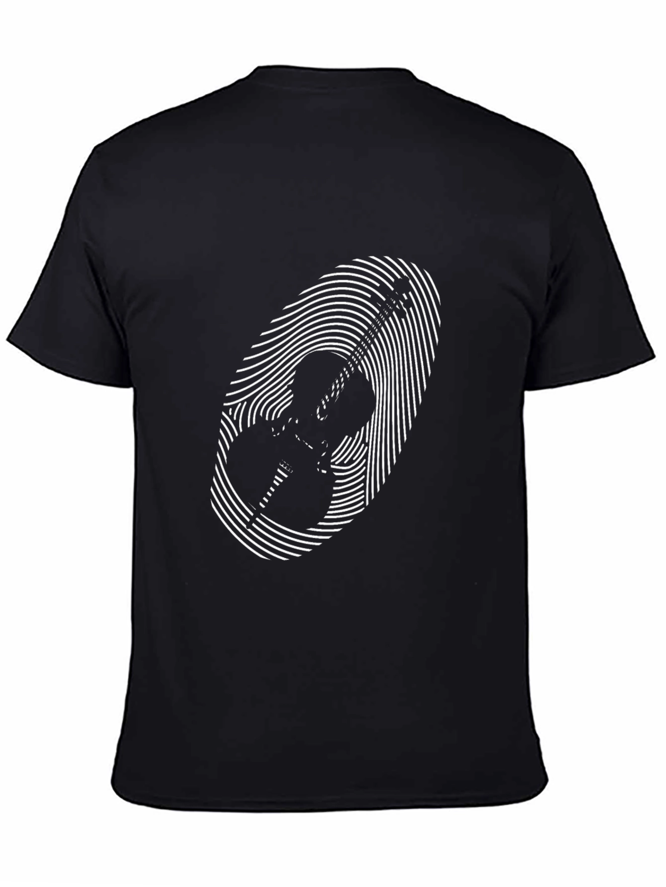 Musical Fingerprint Graphic Tee - Black
