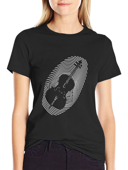Musical Fingerprint Graphic Tee - Black