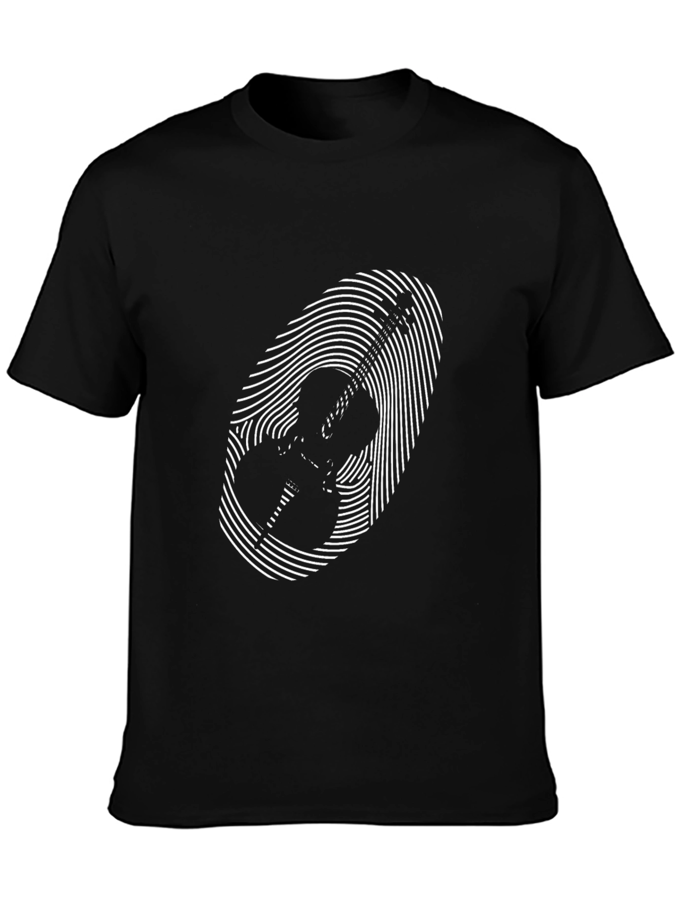 Musical Fingerprint Graphic Tee - Black