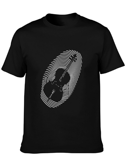 Musical Fingerprint Graphic Tee - Black