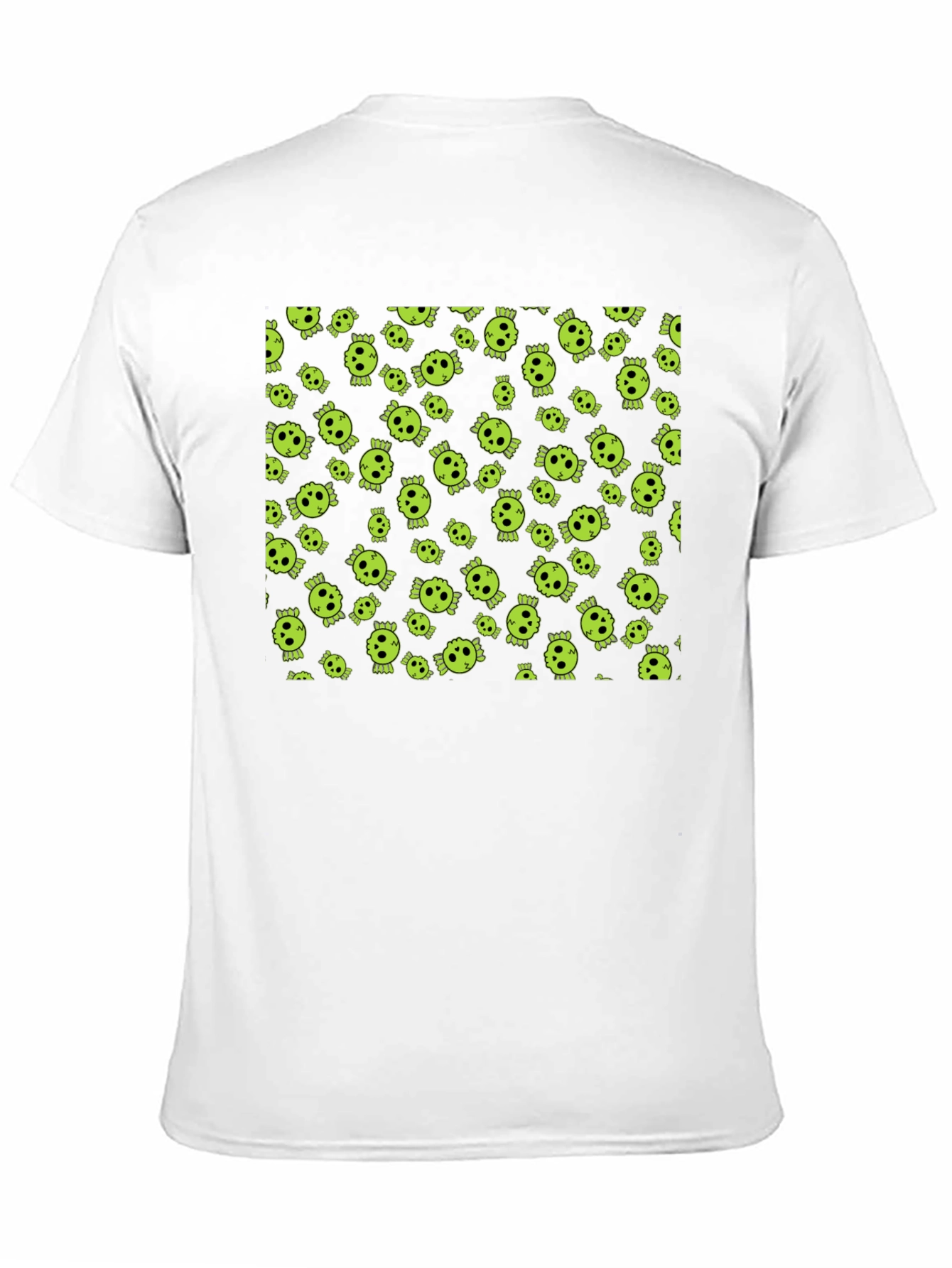 Skull Print Tee - Black Cotton Crew Neck