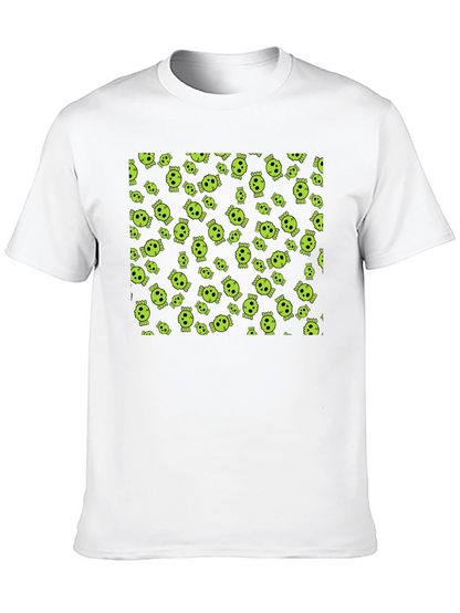 Skull Print Tee - Black Cotton Crew Neck