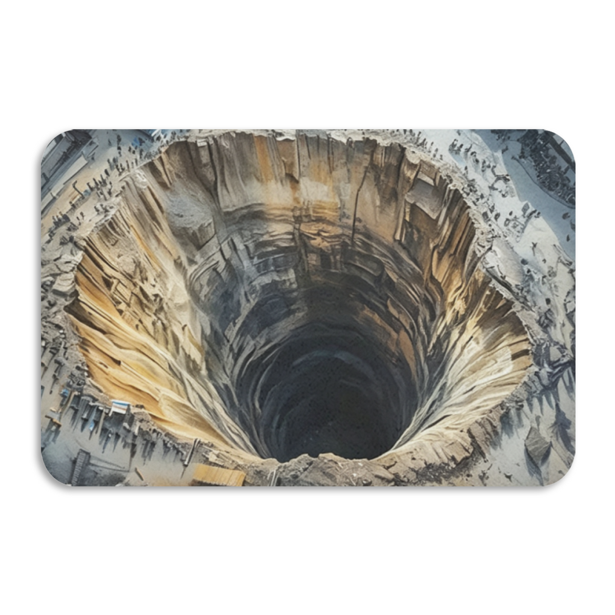 3D Abyss Cave Illusion£ü3D Optical Illusion Deep Cave Diatomite Mat, Creative Visual Effect Absorbent Bathroom Floor Mat
