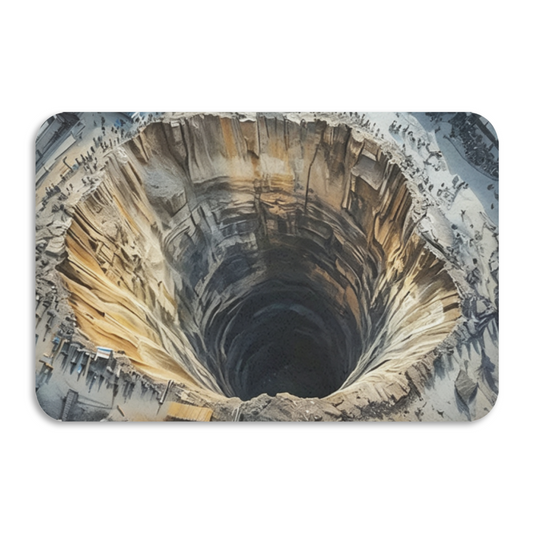 3D Abyss Cave Illusion£ü3D Optical Illusion Deep Cave Diatomite Mat, Creative Visual Effect Absorbent Bathroom Floor Mat