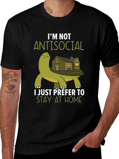 Im Not Antisocial T-Shirt - Stay Home Turtle Tee