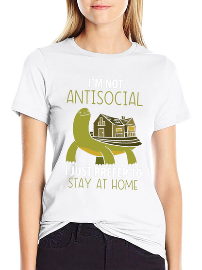Im Not Antisocial T-Shirt - Stay Home Turtle Tee
