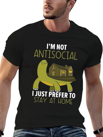 Im Not Antisocial T-Shirt - Stay Home Turtle Tee