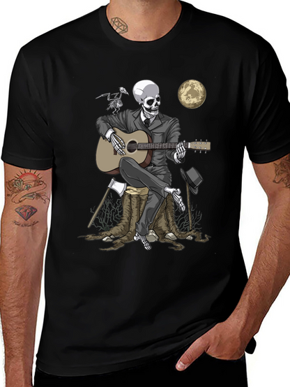 Skeleton Musician Graphic Tee