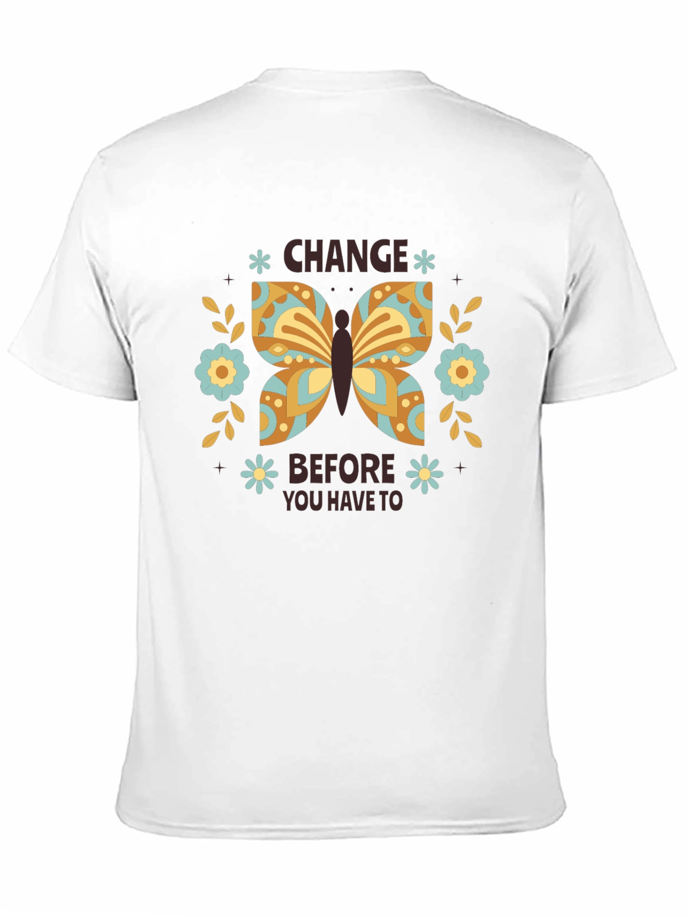 Change Butterfly Graphic Tee - Black Cotton Comfort