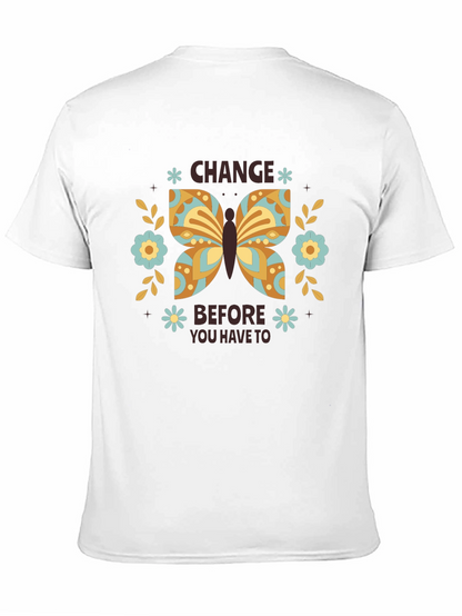 Change Butterfly Graphic Tee - Black Cotton Comfort