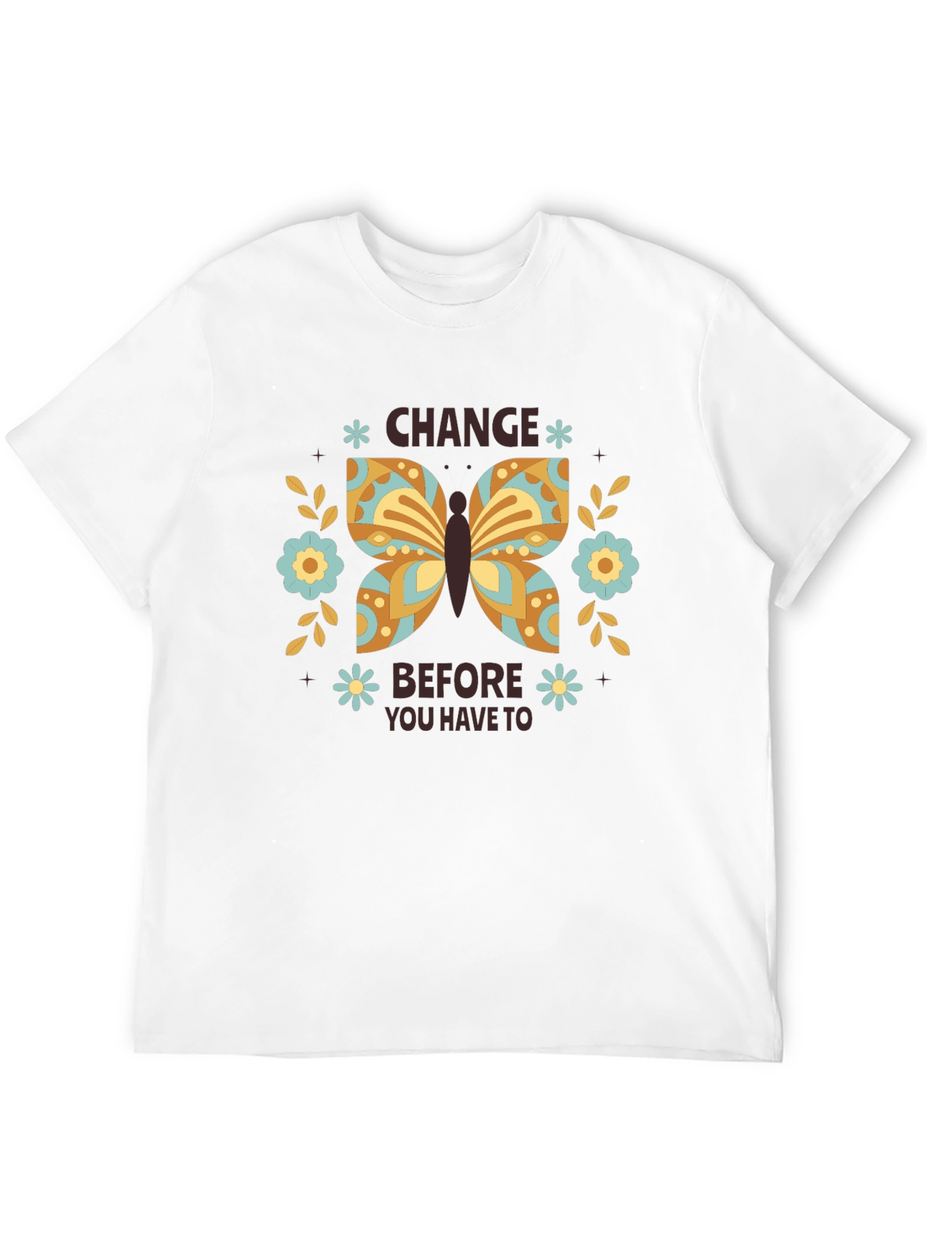 Change Butterfly Graphic Tee - Black Cotton Comfort